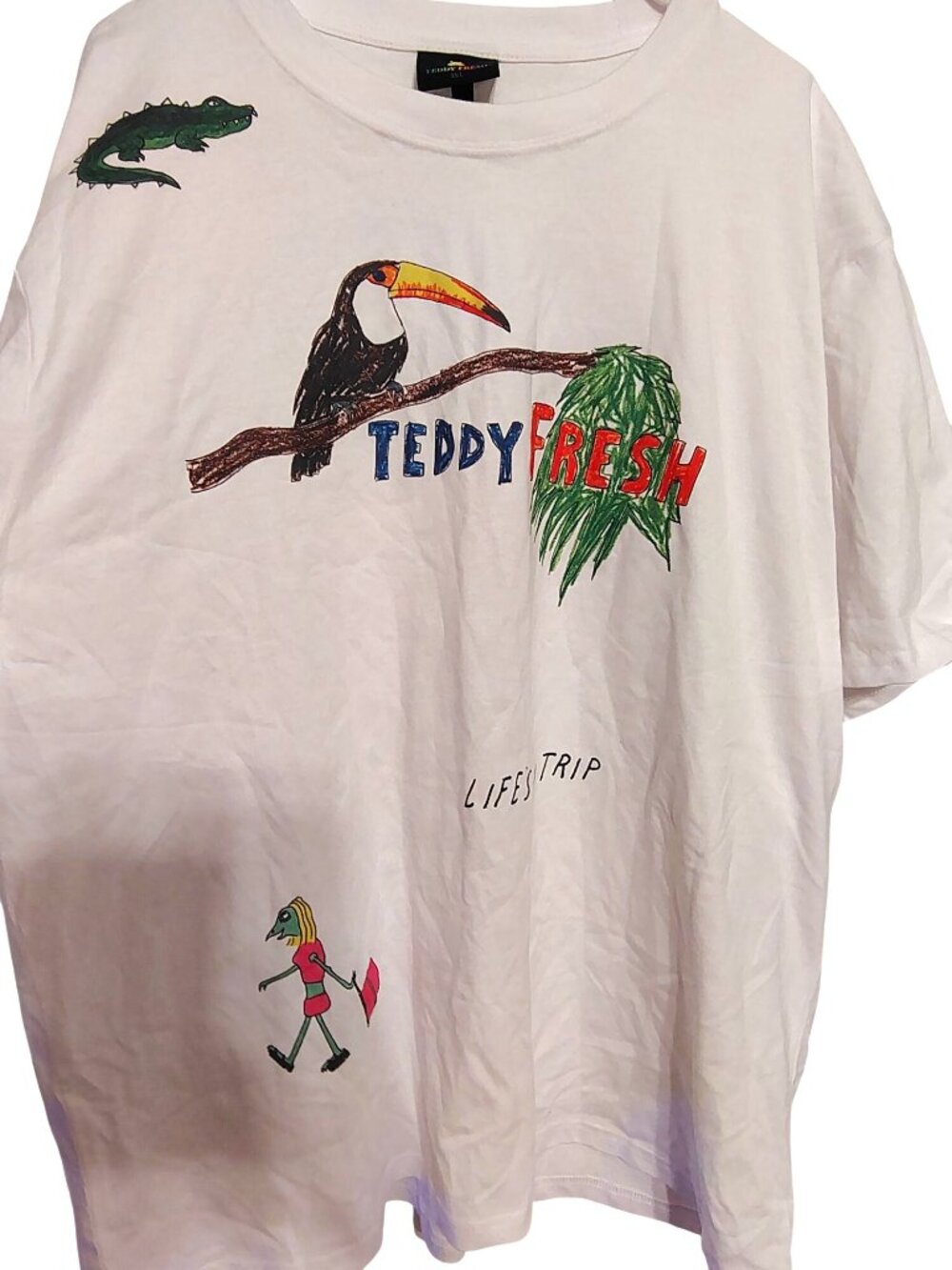 Teddy Fresh 3XL T-Shirt, Life's a Trip Iguana, I'm on Vacation Toucan Bird